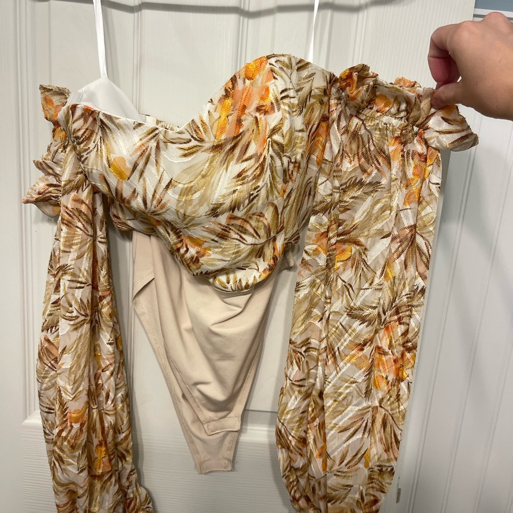 Tropical Leaf Print bodysuit